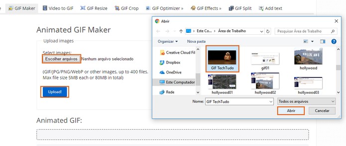 Encontre o GIF que deseja editar no computador (Foto: Reprodução/Barbara Mannara)