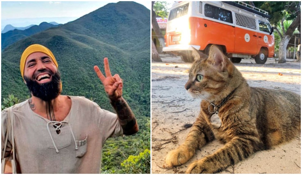 Dennis Cosmo Marin viajava de Kombi com a gata Lince desde 2018 — Foto: Reprodução/Redes sociais