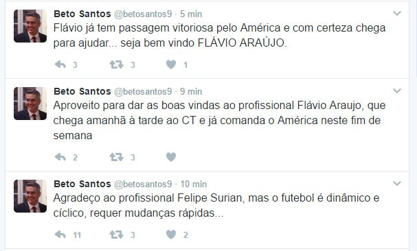 Beto Santos twitter América-RN