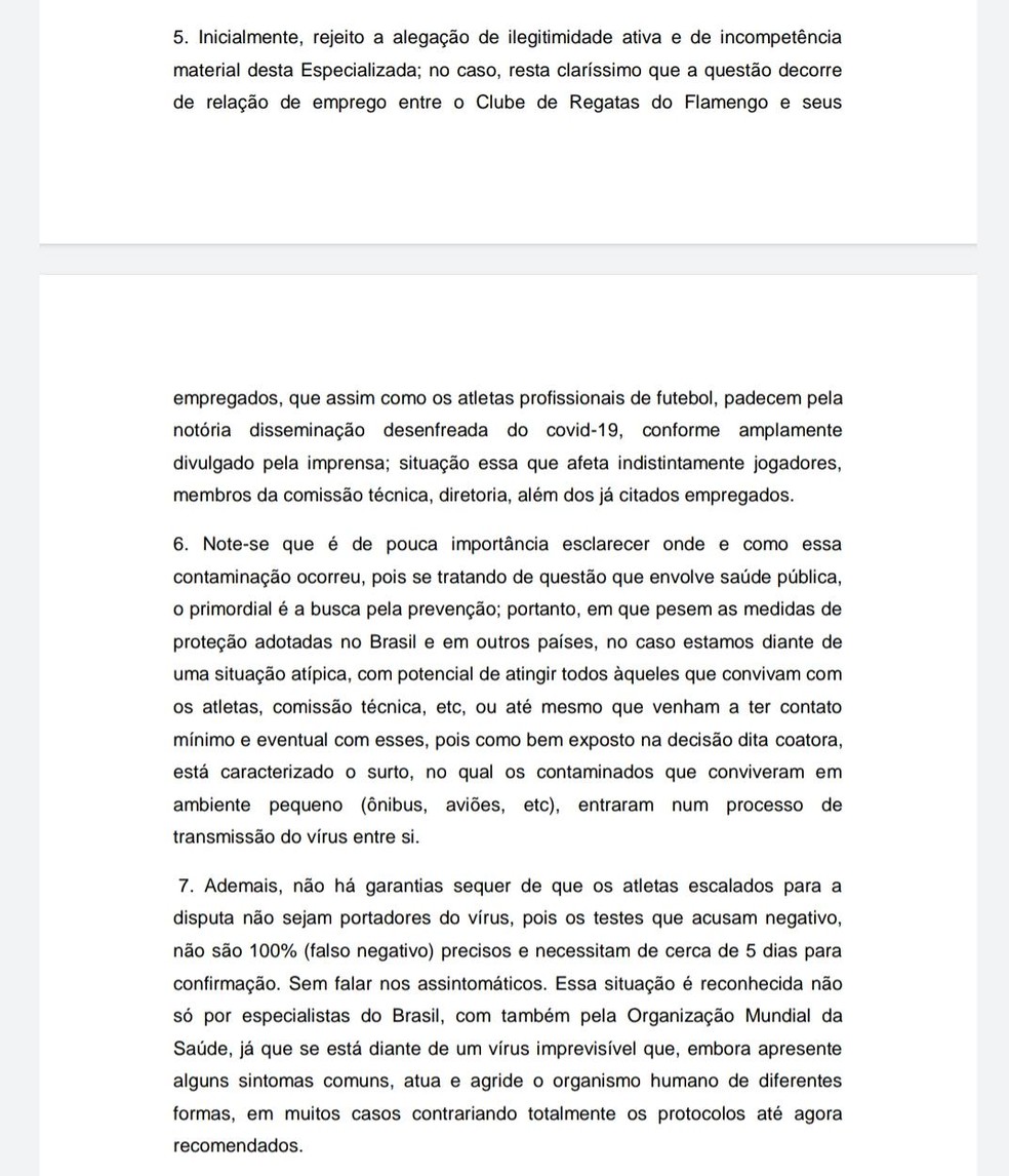 Parte da decisão da desembargadora Maria Helena Motta — Foto: Reprodução