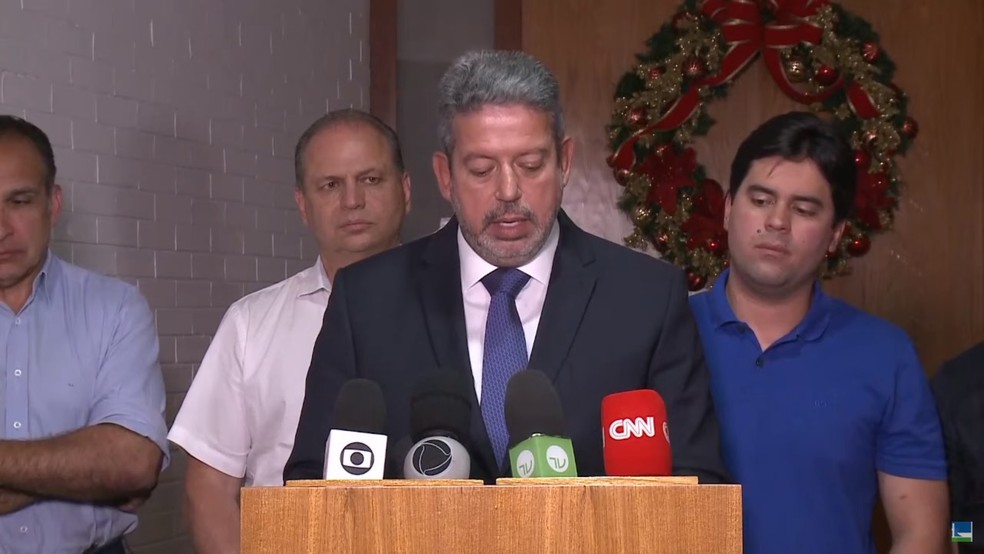 Presidente da Câmara dos Deputados, Arthur Lira (PP-AL), faz pronunciamento neste domingo (30) após segundo turno das eleições. — Foto: Reprodução/Redes Sociais