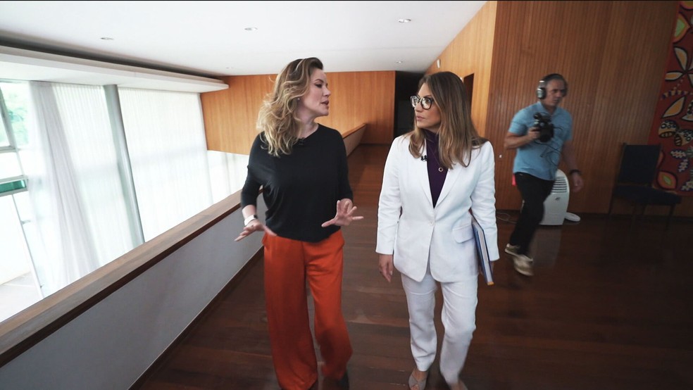 Janja convidou a GloboNews para visitar o Palcio da Alvorada, residncia do presidente Lula  Foto: Reproduo/GloboNews
