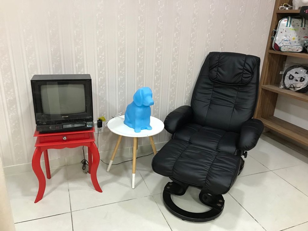 Cliente pode fazer massagem em cadeira especial enquanto espera por bicho de estimação na 'Meu Bixim e Eu' (Foto: Gabriel Matos/ Arquivo pessoal)