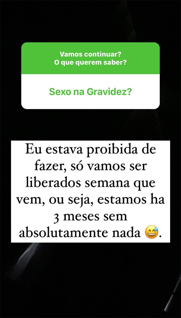 Shantal fala sobre sexo com Matheus Verdelho na gravidez de risco (Foto: Reprodução / Instagram)