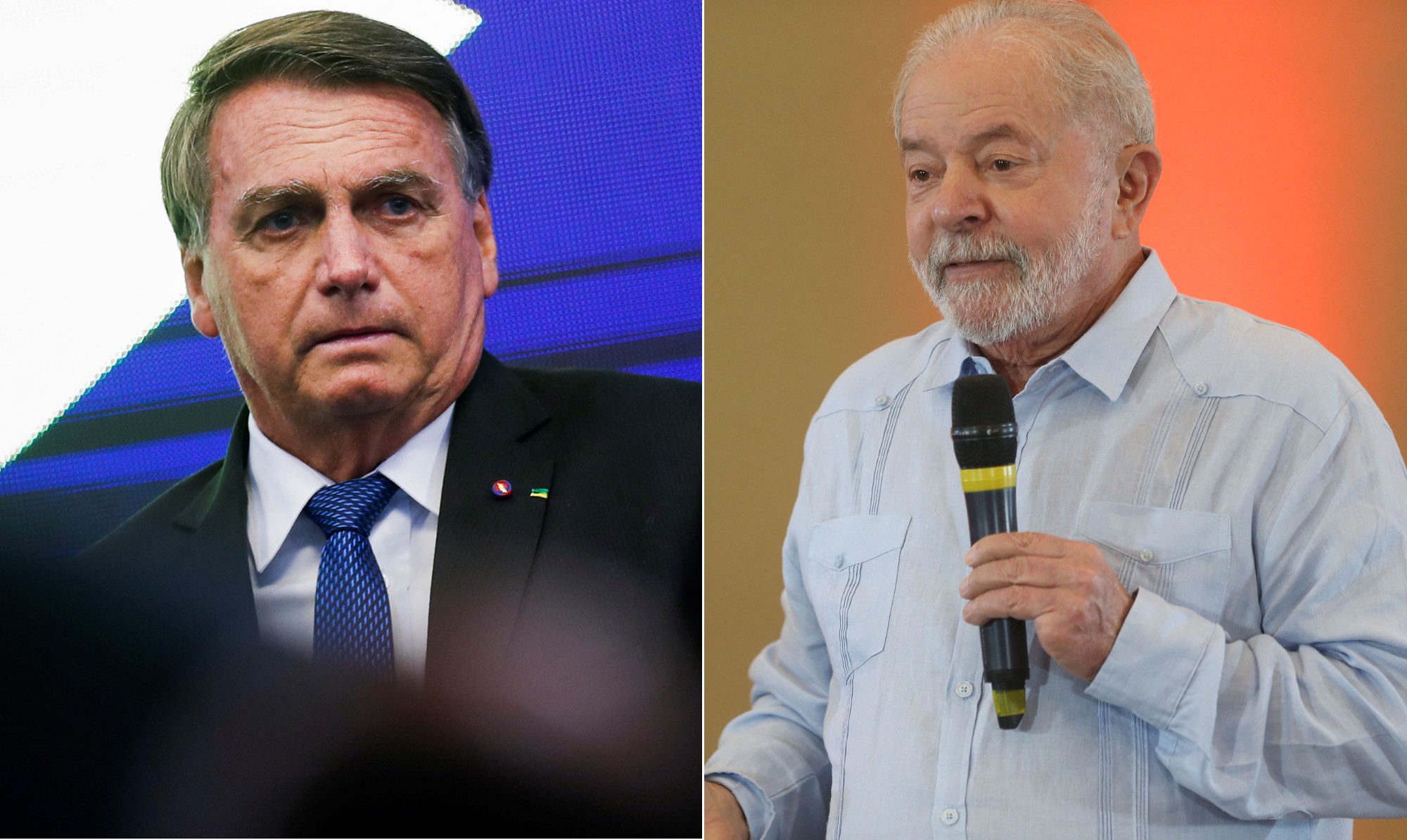 O presidente Jair Bolsonaro e seu principal oponente nas pesquisas de intenção de voto, o ex-presidente Luiz Inácio Lula da Silva