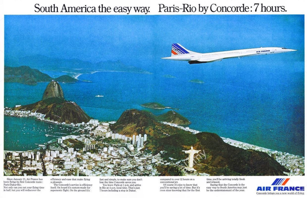Publicidade da Air France para a rota do Concorde Paris-Rio