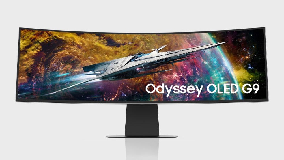 Odyssey OLED G9 tem 49", tecnologia OLED e tempo de resposta de 0,1 ms — Foto: Divulgação/Samsung