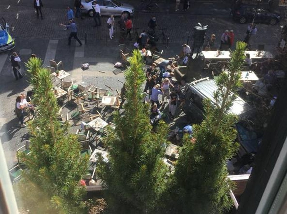 Ãrea de MÃ¼nster, onde ocorreu o atentado a pedestres (Foto: ReproduÃ§Ã£o/Corriere Della Sera)