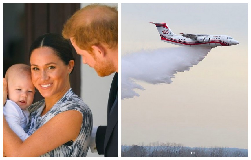 O Príncipe Harry e a atriz Meghan Markle não autorizaram o batismo de um avião dos bombeiros australianos com o nome do filho deles, Archie (Foto: Getty Images/Instagram)