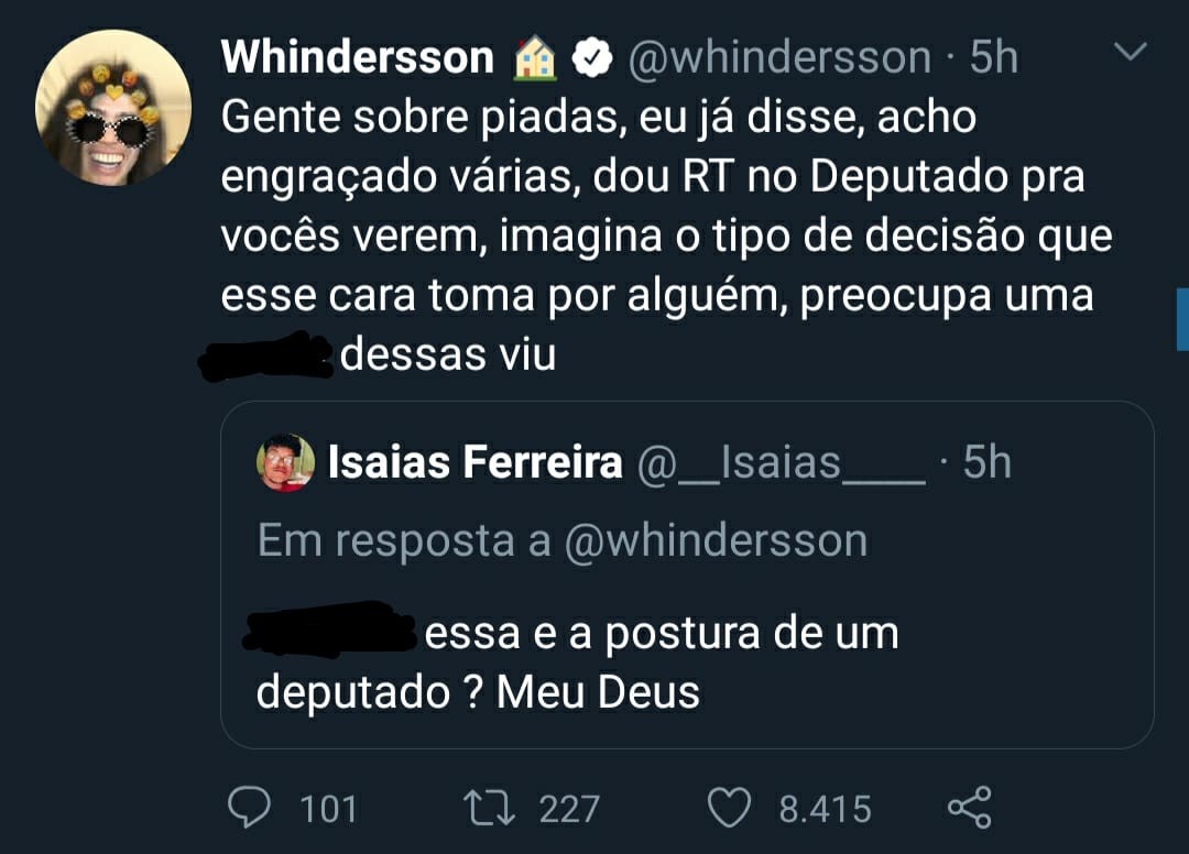 Whindersson Nunes e Gil Diniz em discussão no Twitter (Foto: Reprodução/Twitter)