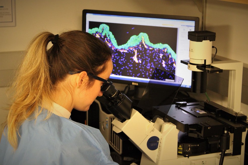 A curitibana relata que tem trabalhado, atualmente, no desenvolvimento de biotintas sem componentes de origem animal (Foto: Carolina Motter/Arquivo pessoal)