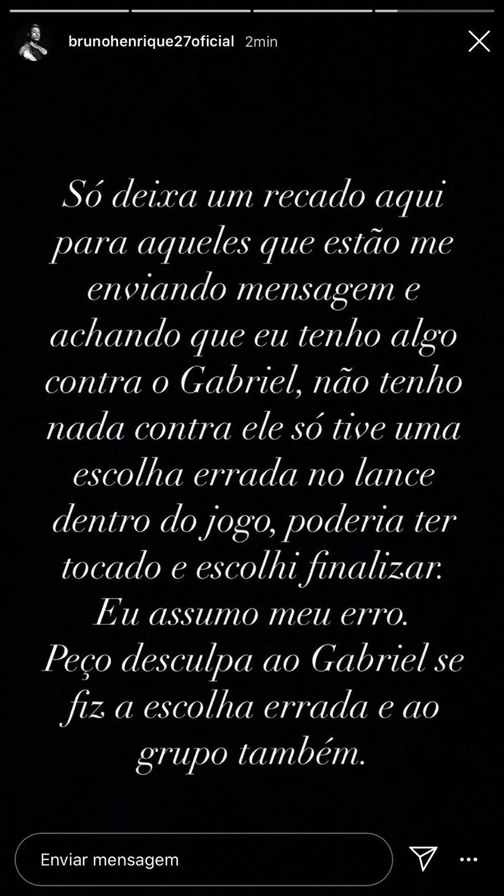 Bruno Henrique nega desgaste com Gabigol no Flamengo &mdash; Foto: Reprodu&ccedil;&atilde;o