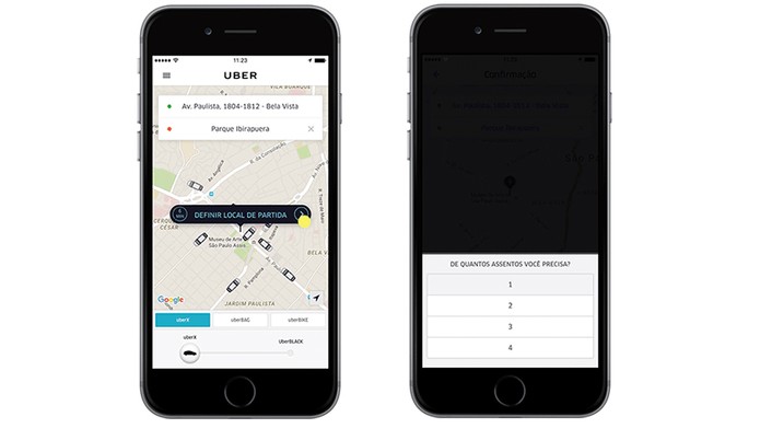 Solicite o UberX e marque quantos lugares você vai precisar (Foto: Divulgação/Uber)