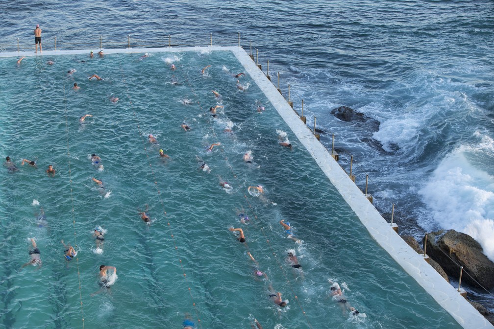 Piscina à beira do mar do Bondi Icebergs Swimming Club — Foto: Divulgação/Bondi Icebergs Swimming Club