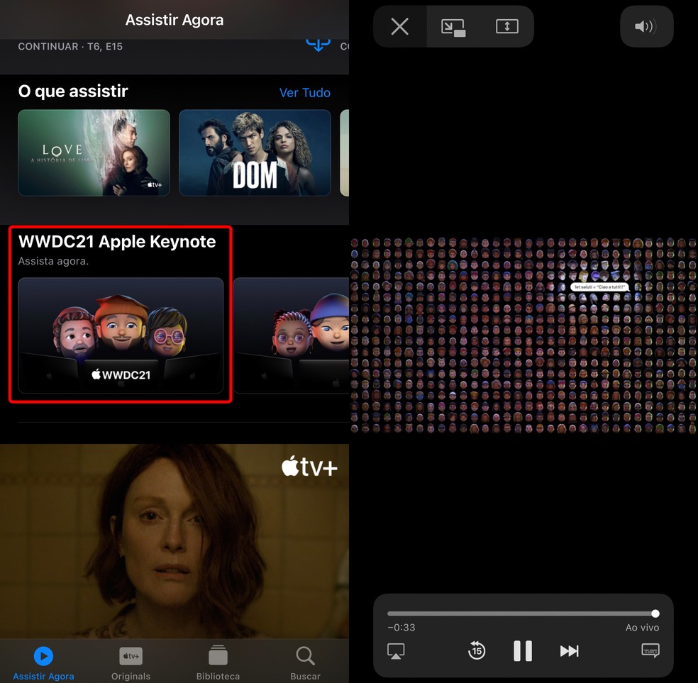 WWDC 2021 terá transmissão ao vivo nos apps Apple TV — Foto: Reprodução/TechTudo
