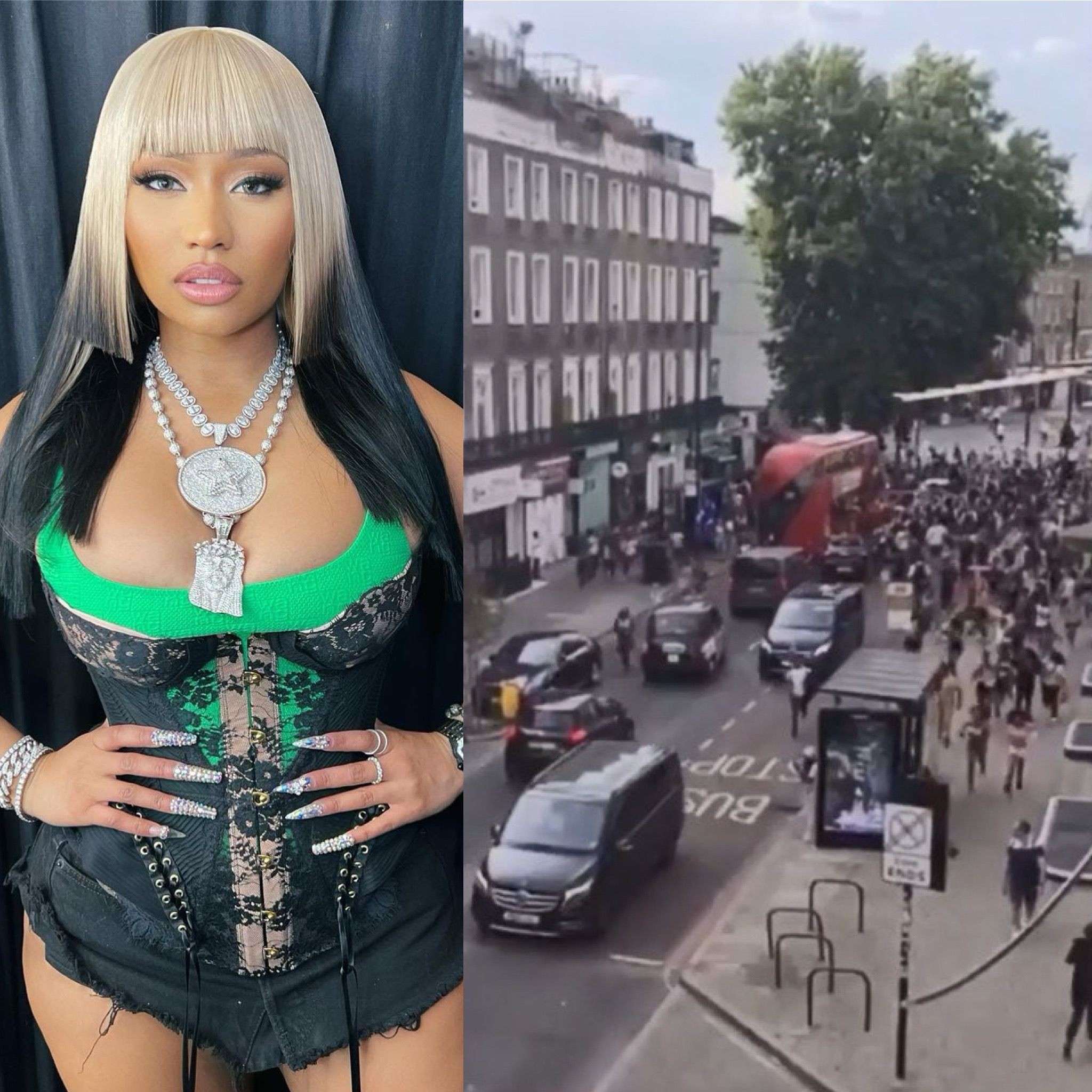 Em Londres, Nicki Minaj causa comoção e fãs correm atrás de carro da cantora  (Foto: Reprodução/ Instagram)