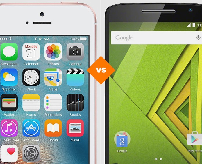iPhone SE ou Moto X Play: celulares combinam preço baixo e bom hardware (Foto: Arte/TechTudo)