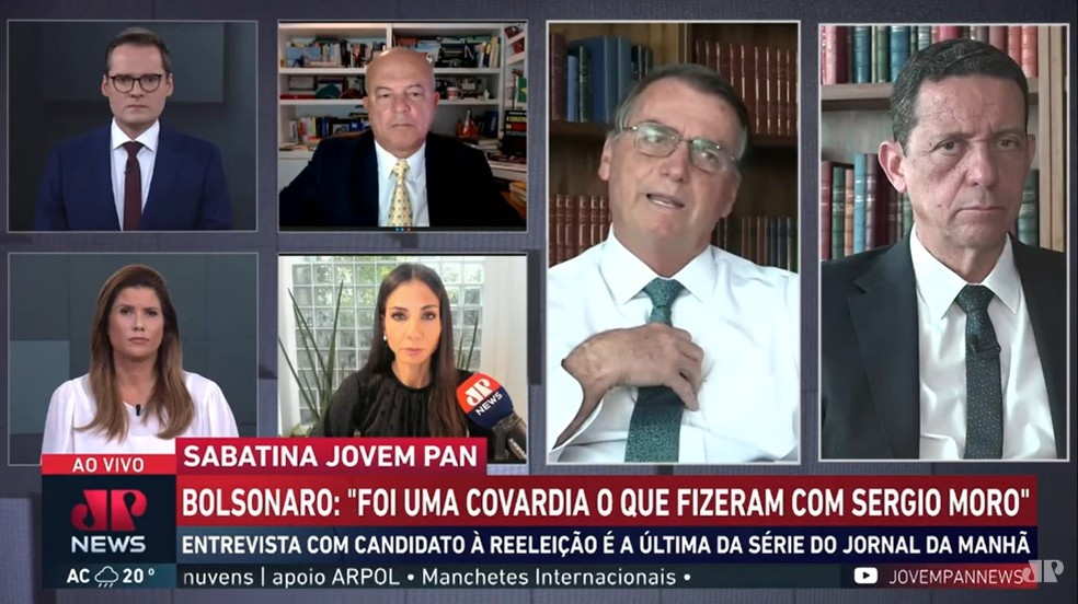 Bolsonaro atacou jornalista durante entrevista à Jovem Pan — Foto: Reprodução