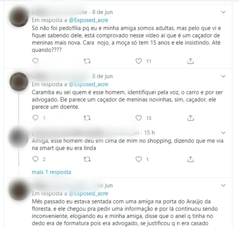 Meninas fazem exposed e denunciam coronel da PM por assédio no Acre — Foto: Reprodução/Twitter