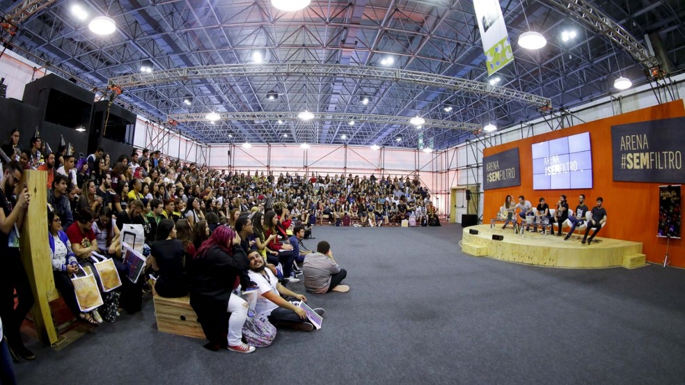 Arena Sem Filtro, espaÃ§o de debates para o pÃºblico jovem da Bienal do Livro â Foto: DivulgaÃ§Ã£o