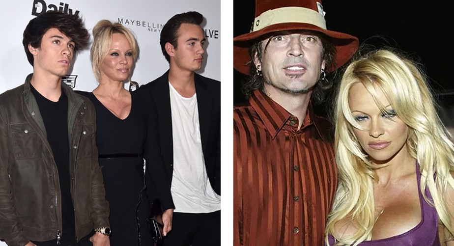 Pamela Anderson e Tommy Lee tiveram dois filhos: Dylan e Brandon