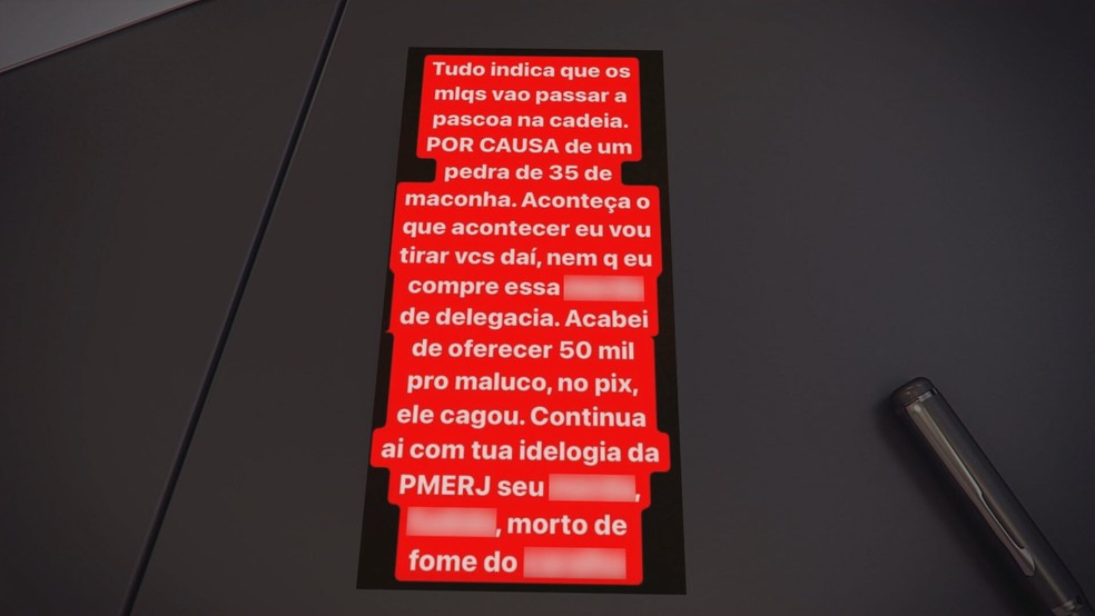 Post sobre suposta tentativa de suborno — Foto: Reprodução/TV Globo