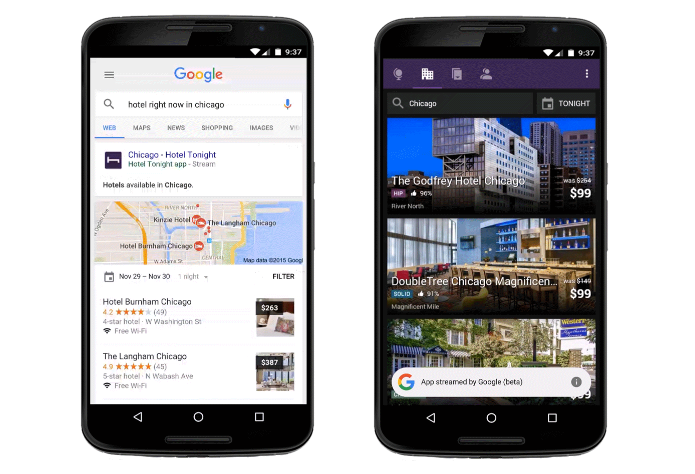 Google começa a testar streaming de apps na busca (Foto: Reprodução/Google)