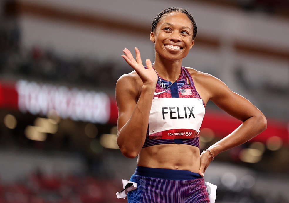 Allyson Felix é a atleta olímpica mais laureada — Foto: David Ramos/Getty Images