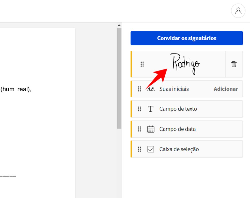 Como assinar PDF digitalmente? Adicione sua assinatura ao documento para concluir processo no Small PDF — Foto: Reprodução/Rodrigo Fernandes