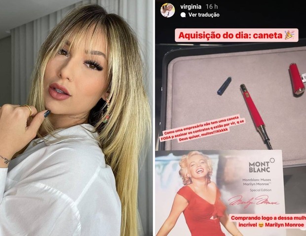 Virginia Fonseca compra caneta de R$ 5.722: Para assinar contratos que estão por vir