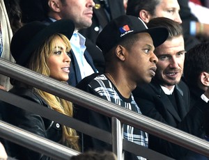 Beyonce, Jay Z e Beckham, PSG X Barcelona (Foto: Agência AFP )