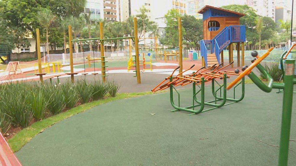 Academia e parquinho estão praticamente prontos no Parque Augusta  — Foto: Reprodução/TV Globo