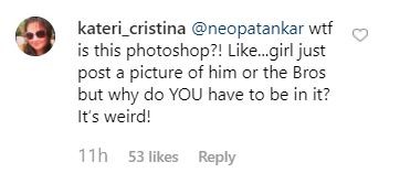 Comentário de seguidor de Priyanka Chopra sobre montagem da atriz com o marido Nick Jonas no VMA 2019 (Foto: Instagram)