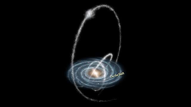 Batizada de “Theia 456”, uma das 8.292 correntes estelares recém-descobertas na galáxia apresenta padrões surpreendentes para o local (Foto: R. Hurt, SSC & Caltech)