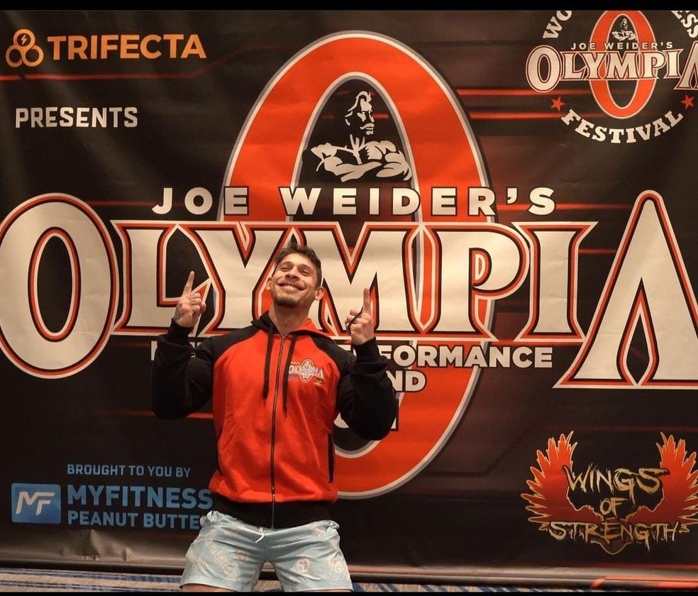 Acreano Ramon Queiroz, o Dino, é top 5 no Mr. Olympia, principal competição de fisiculturismo do mundo — Foto: Arquivo Pessoal