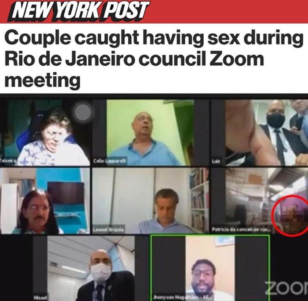 Imprensa americana repercute transmissão de cena de sexo durante reunião virtual de vereadores no Rio (Foto: Reprodução / Instagram)