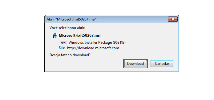 Baixando o Microsoft Fix it 50267 (Foto: Reprodução/Edivaldo Brito)