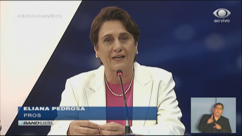 Eliana Pedrosa (Pros), candidata ao governo do Distrito Federal (Foto: TV Band/Reprodução)