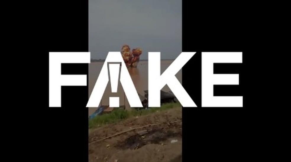 É #FAKE que vídeo mostra MST explodir embarcação e matar pessoas — Foto: Reprodução