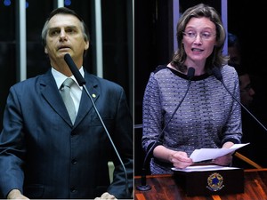 Os deputados Jair Bolsonaro e Maria do Rosário (Foto: Gabriela Korossy e Luis Macedo / Câmara dos Deputados)