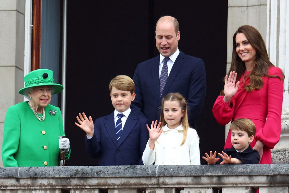 Duque e duquesa de Cambridge, com os filhos George, Charlotte e Louis