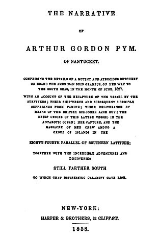 Título do romance de Edgar Allan Poe, publicado em 1838 pela editora Harper & Brothers (Foto: Reprodução/Wikimedia Commons)