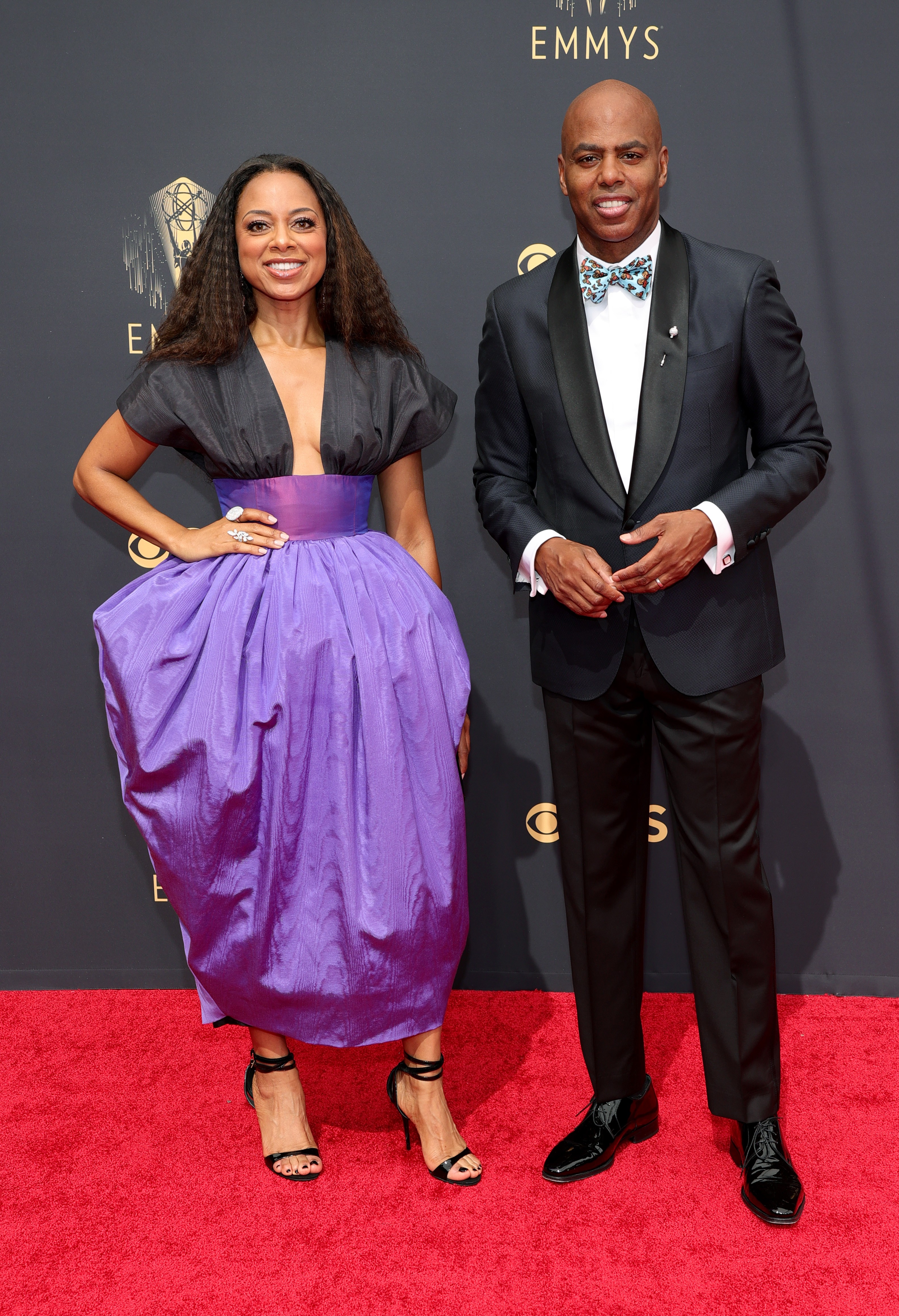 LOS ANGELES, CALIFORNIA - SEPTEMBER 19: (L-R) Nischelle Turner and Kevin Frazier attend the 73rd Primetime Emmy Awards at L.A. LIVE on September 19, 2021 in Los Angeles, California. (Photo by Rich Fury/Getty Images) (Foto: Getty Images)
