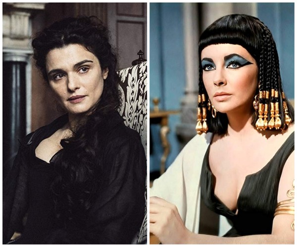 Rachel Weisz em A Favorita (2018) e Elizabeth Taylor em Cleopatra (1963) (Foto: Reprodução)