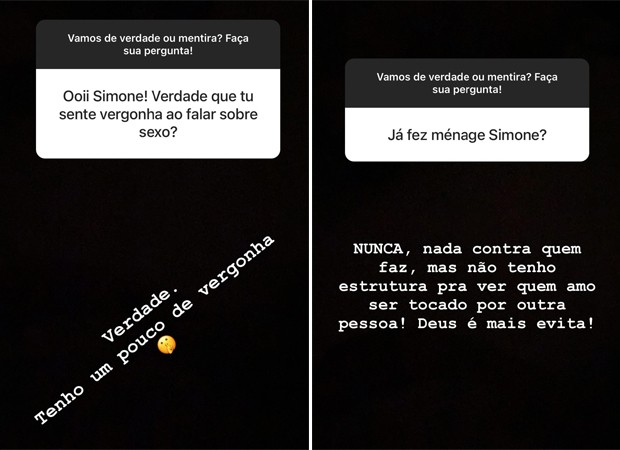 Simone fala sobre sexo com os fãs (Foto: Reprodução / Instagram)