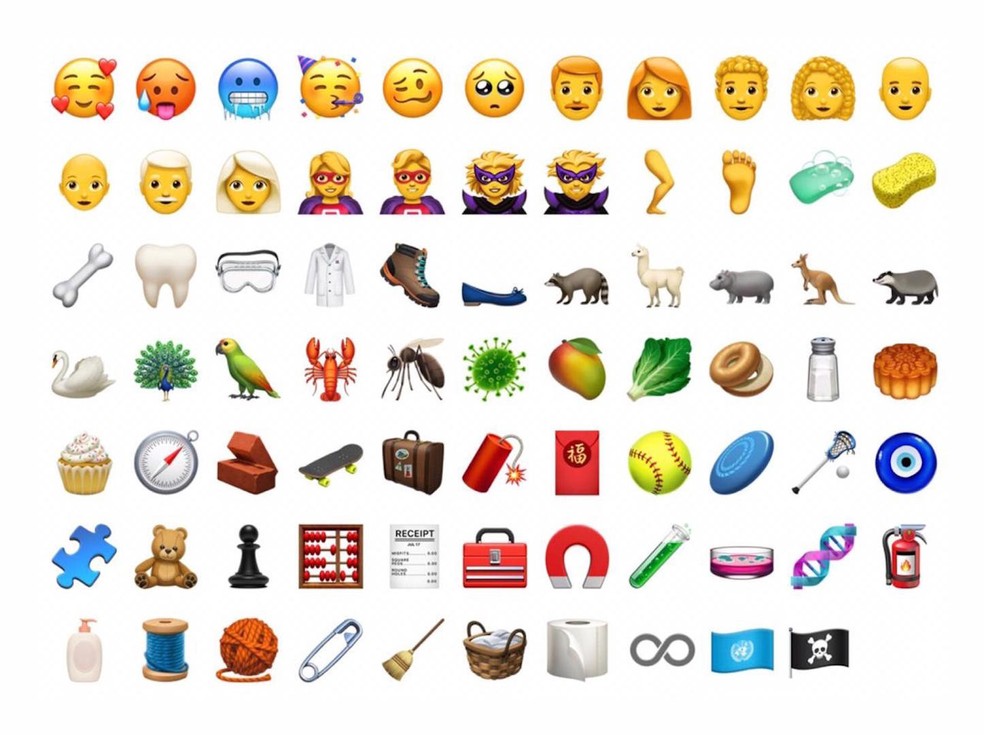  Novos Emojis iOS 12.1  — Foto: Reprodução/ Emojipedia