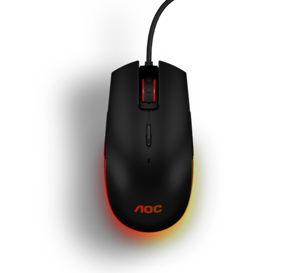 GM500 é opção de entrada, trazendo botões e luzes RGB customizáveis — Foto: Divulgação/AOC