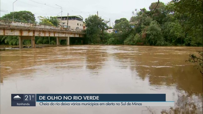 Chuva deixa municpios banhados pelo rio Verde em alerta no Sul de Minas