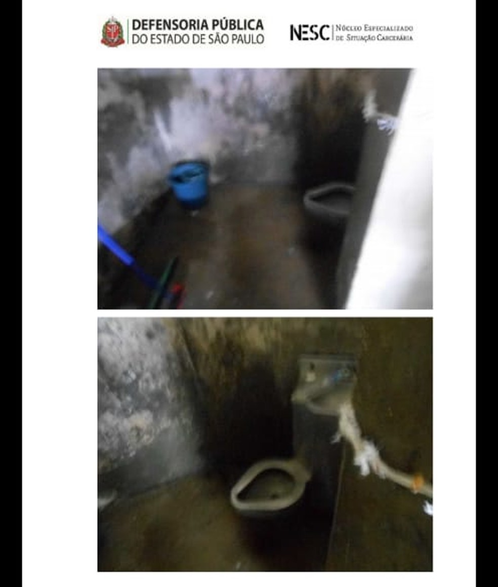 Falta de água e condições de acomodações são reclamações de presos em SP — Foto: Reprodução