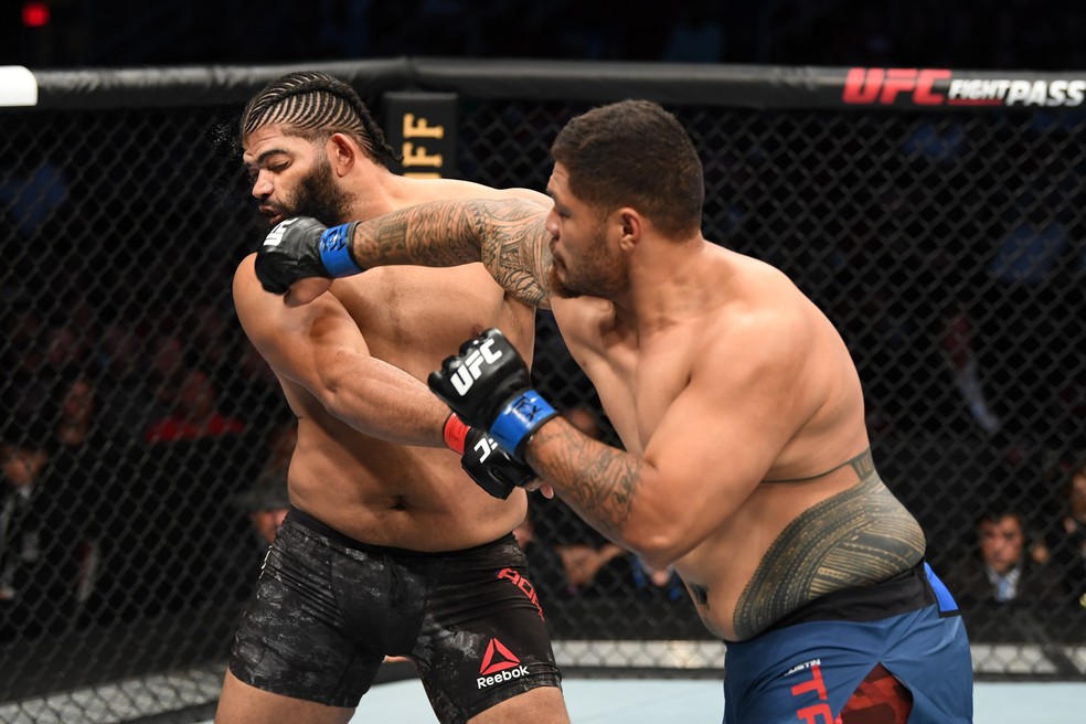 Justin Tafa nocauteia Juan Adams no UFC 247 — Foto: Getty Images